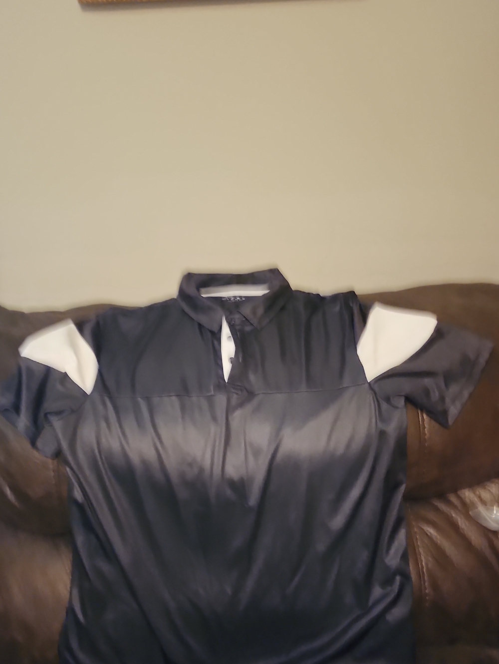 Men's Navy and White Performance Polo Shirt